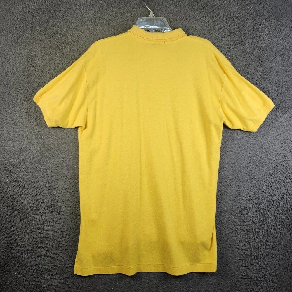 Vintage Ralph Lauren Country Polo Shirt Mens Large Yellow Cotton Pony 90s